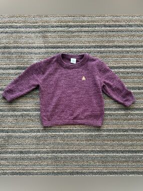 GAP Relaxed Crewneck Sweater with Embroidered Bear Accent
